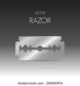 isolated vintage stainless (texture) razor blade, Vector graphic