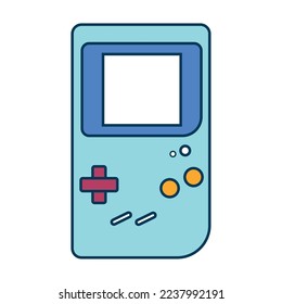 Isolated vintage videogame mobile console toy icon Vector
