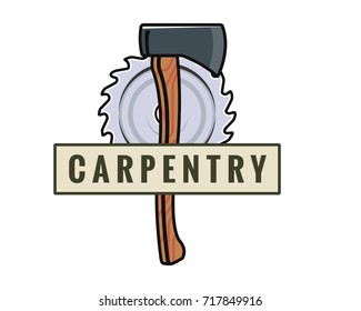 Isolated Vintage Woodwork Carpentry Logo Badge Emblem Illustration