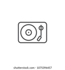 Isolated vinyl icon line symbol on clean background. Vector turntable element in trendy style.