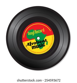 Isolated Vinyl Record With The Text Afrobeat Music Written On The Record