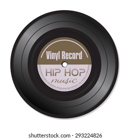 Isolated vinyl record with the text hip hop written on the record