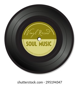 Isolated vinyl record with the text soul music written on the record