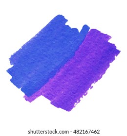 Isolated violet blue marker pen stroke scribbles, on white background. Grunge elements for your design