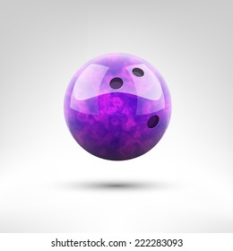 Isolated Violet Bowling Ball Vector Illustration