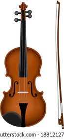 isolated violin with bow vector