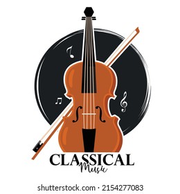 Ilustración de vectores aislados de la música clásica del violín