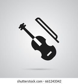 Isolated Violin Icon Symbol On Clean Background. Vector Fiddle Element In Trendy Style.