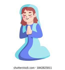 Isolated virgin mary icon. Nativity characters icon - Vector