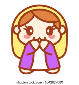 Isolated virgin mary icon. Nativity characters icon - Vector