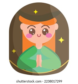Isolated virgin mary Nativity character Christmas season Vector