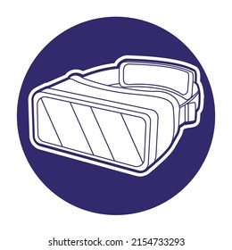 Isolated virtual reality glasses game simulator Vector illustration