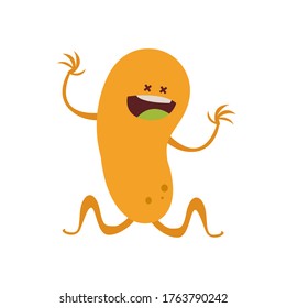 Isolated virus cartoon. Virus character - Vector illustration