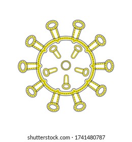 Icono de virus aislado sobre un fondo blanco - Ilustración vectorial