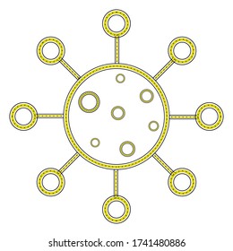 Icono de virus aislado sobre un fondo blanco - Ilustración vectorial
