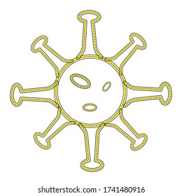 Isolated virus icon over a white background - Vector illustration