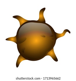 Virus aislado sobre fondo blanco - Ilustración vectorial
