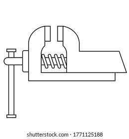 Isolated vise icon. Simple illustration of work tool