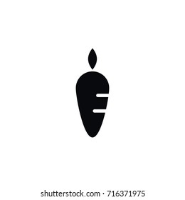Isolated Vitamin Icon. Root Vector Element Can Be Used For Root, Carrot, Orange Design Concept.