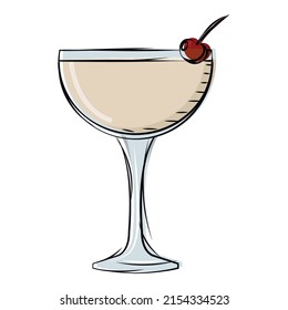 Isolated vodka cocktail vector illustration