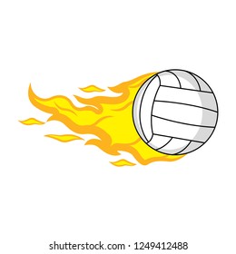 Isolated volleyball ball with a fire effect. Vector illustration design