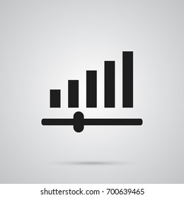 Isolated Volume Control Icon Symbol On Clean Background. Vector Knob Element In Trendy Style.
