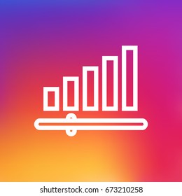 Isolated Volume Control Outline Symbol On Clean Background. Vector Audio Level  Element In Trendy Style.