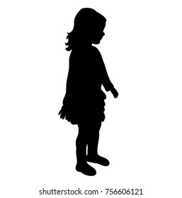 Isolated Volume Silhouette Little Girl Stock Vector (royalty Free 