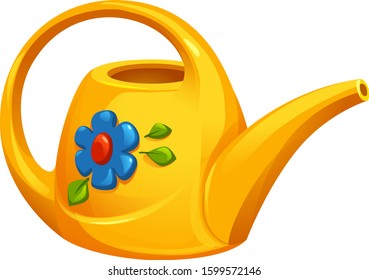 isolated volume yellow watering can