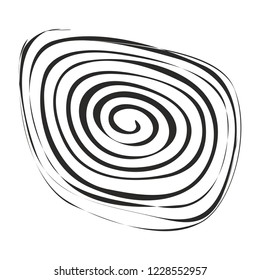 isolated vortex spiral design element black round shape circle graphic vector icon symbol sign 
