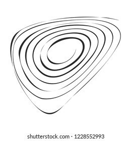 isolated vortex spiral design element black round shape circle graphic vector icon symbol sign 