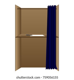 Isolated voting cubicle on a wite background, vector illustration