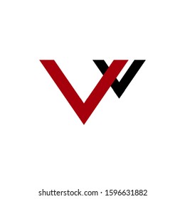 isolated VV, V and V, W logo  - vector