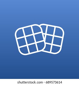 Isolated Wafer Outline Symbol On Clean Background. Vector Waffle Element In Trendy Style.