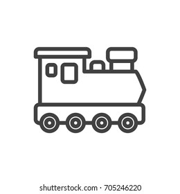 Isolated Wagon Outline Symbol On Clean Background. Vector Train Element In Trendy Style.