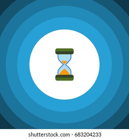 Isolated Waiting Flat Icon. Hourglass Vector Element Can Be Used For Hourglass, Sandglass, Timer Design Concept.