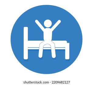 Isolated waking up icon. Concept of pictogram and daily routines.
