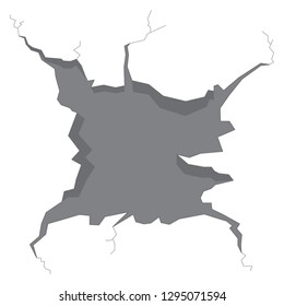 Isolated wall crack image. Vector illustration design
