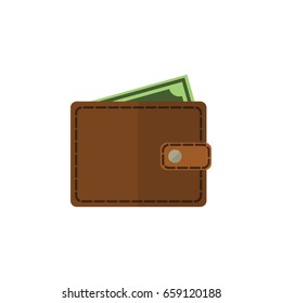 Icono plano de la cartera aislada. El Elemento Vector Billfold Se Puede Utilizar Para El Concepto De Diseño De Pocketbook, Wallet Y Billfold.