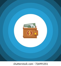 Isolated Wallet Flat Icon. Money Vector Element Can Be Used For Wallet, Money, Purse Design Concept.