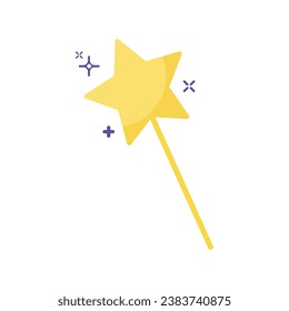 Isolated wand with a golden star shape icon Vector