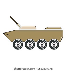 Icono de tanque de guerra aislado. Icono de guerra - Ilustración vectorial