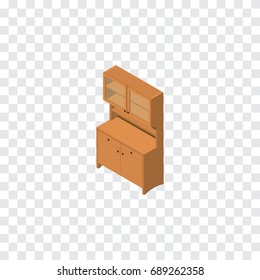 Isolated Wardrobe Isometric. Cupboard Vector Element 