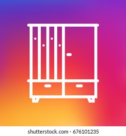 Isolated Wardrobe Outline Symbol On Clean Background. Vector Hall Tree Element In Trendy Style.