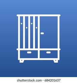 Isolated Wardrobe Outline Symbol On Clean Background. Vector Hall Tree Element In Trendy Style.