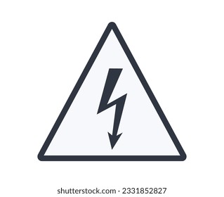 Signo de electricidad de advertencia aislado. Concepto de prevención. 
