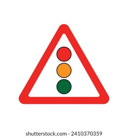 Isolated warning road sign. Colorful vector illustration in flat style.
