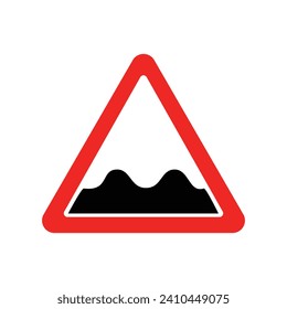 Isolated warning road sign. Colorful vector illustration in flat style.