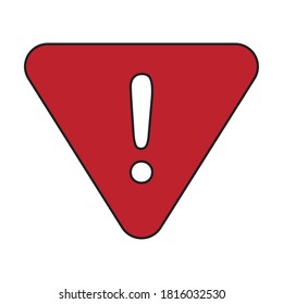 Isolated warning sign icon. Exclamation mark - Vector