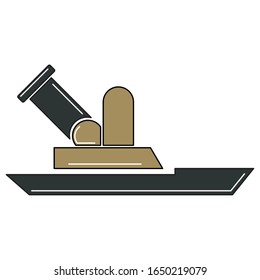 Icono de buque de guerra aislado. Icono de guerra - Ilustración vectorial